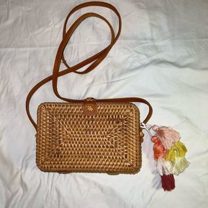 Small Bohemian Wicker Box Purse